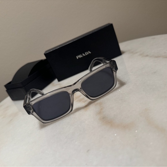 Prada Smoke Clear Sunglasses with Black Lens - Picture 4 of 8